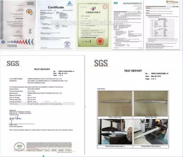 certificate of Wanhos solar company