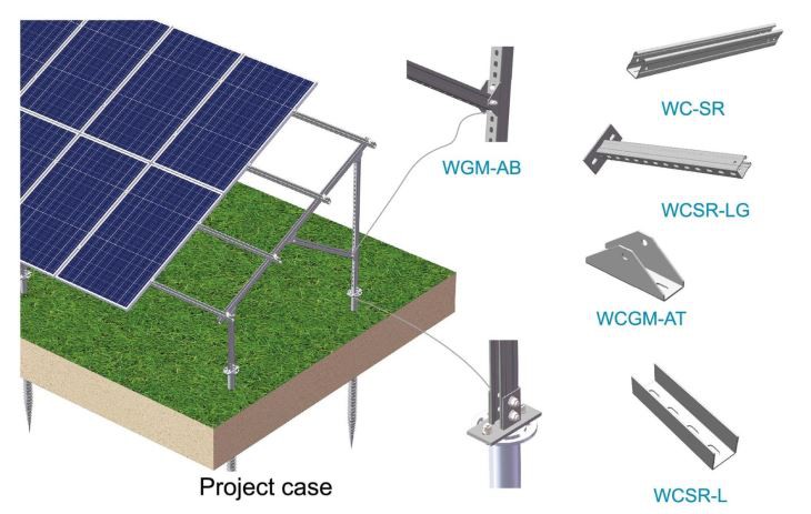 Solar Pv System Structure C-steel Ground Mounting System With Great Anti-corrosion