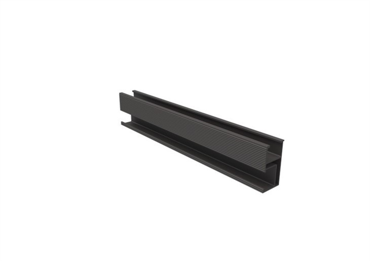 Black Metal Roof Solar Panel Rails
